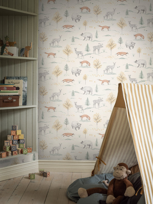 Papier peint Borastapeter - Up North - Animaux de la forêt