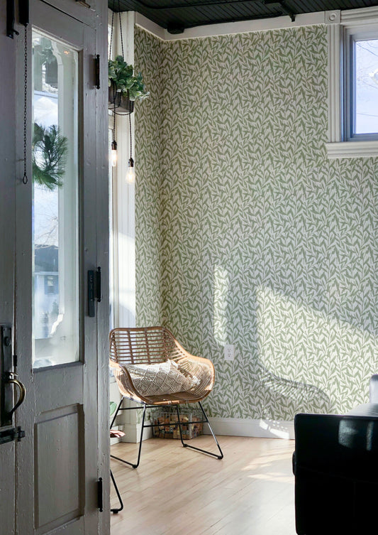 Summer Gray Wallpaper - Anemone - Light Green